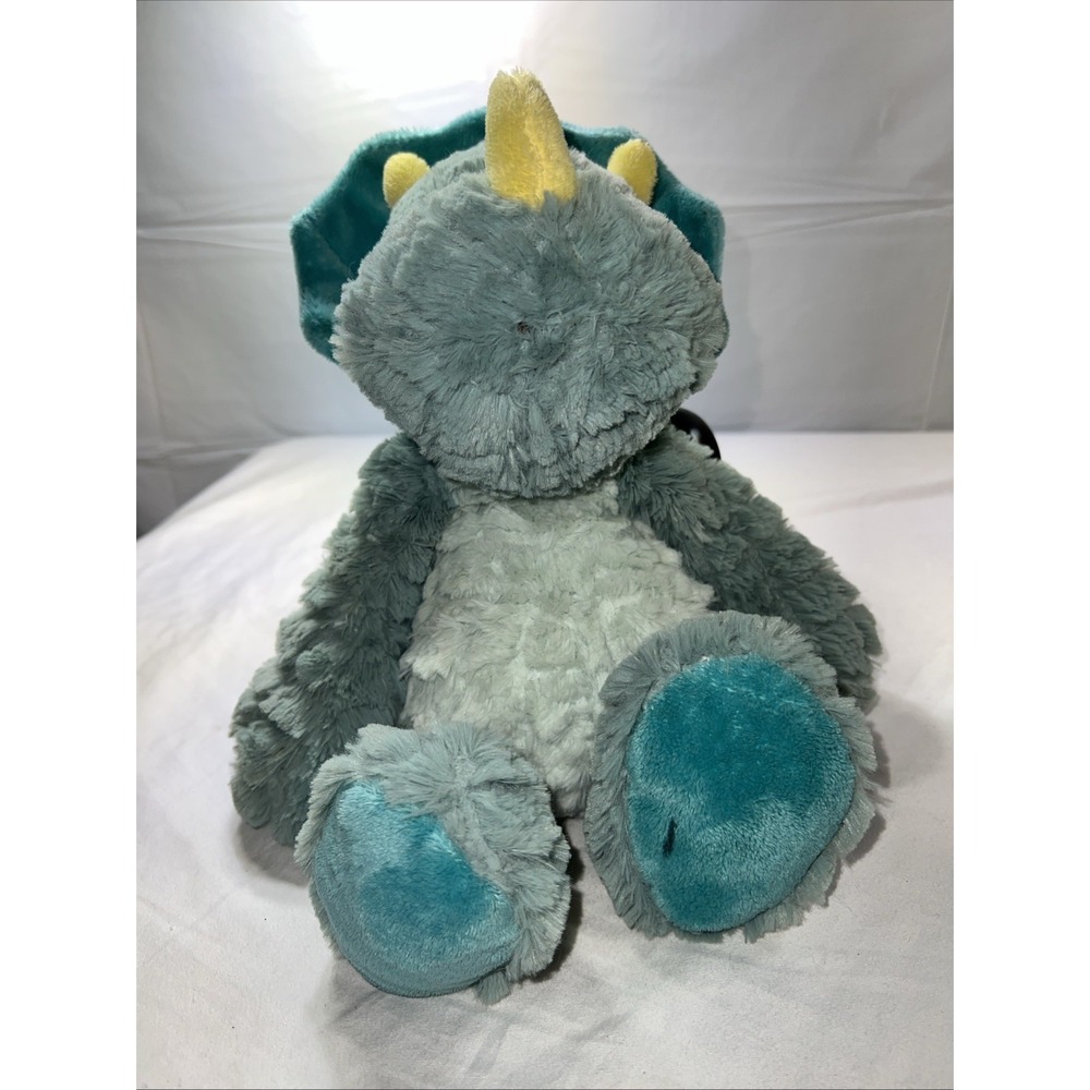 Demdaco Nat & Jules Drake Mellow Fellows Triceratops Dinosaur Plush Toy 13"